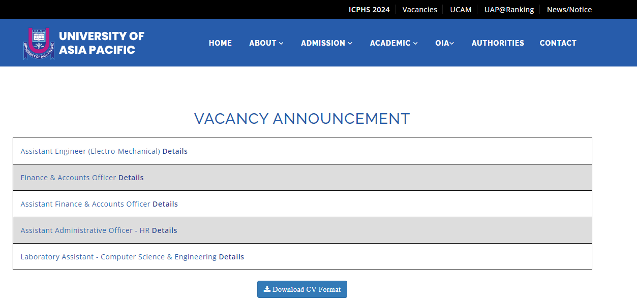 University of Asia Pacific Circular